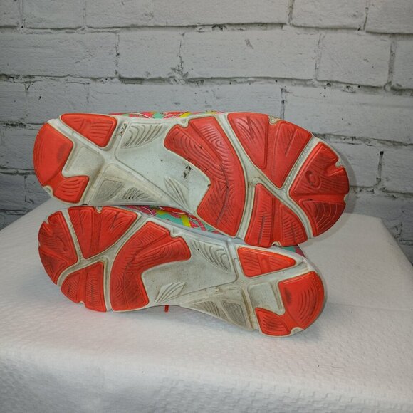 ASICS GEL ATHELETIC RUNNING SHOES, YOUTH SIZE 4 1\2, BRIGHT NEON COLORS - Picture 6 of 9